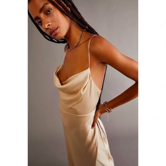 Fame and Partners NWT Rosabel Champagne Strap Dress | Size 10 - Picture 3 of 9